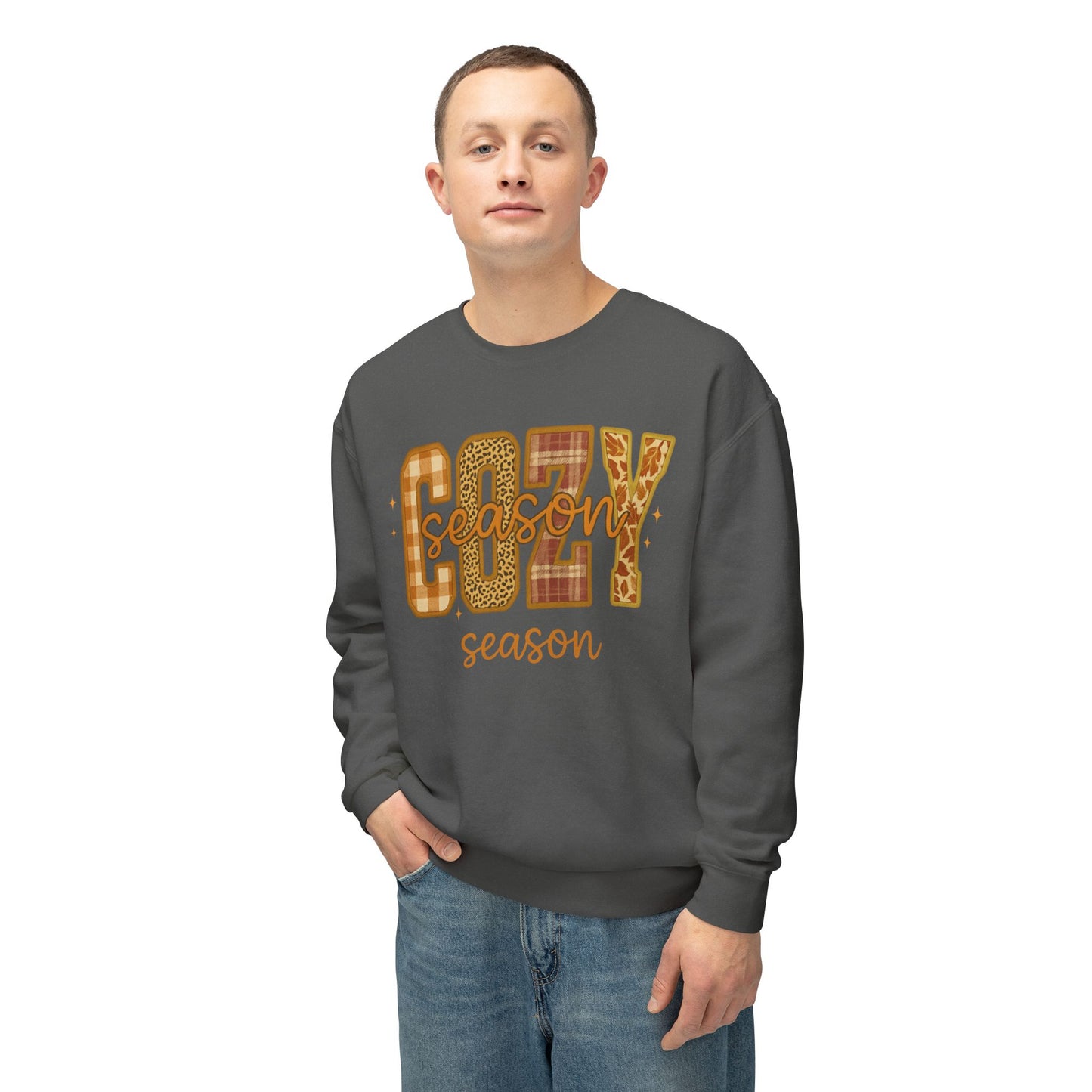 FALL COZY SEASON SWEATSHIRT Unisex Lightweight Crewneck Sweatshirt