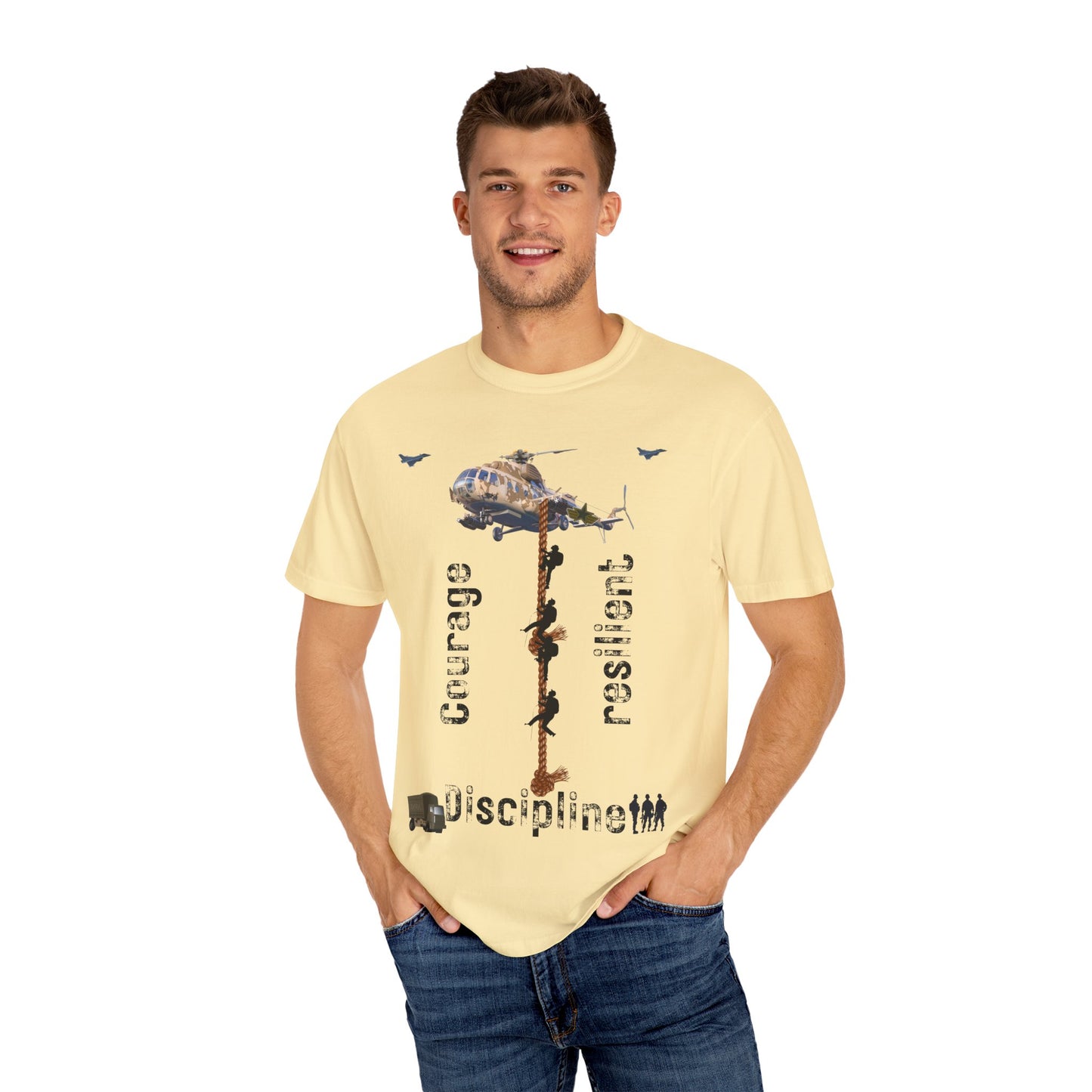 ARMY TEE Courage and Discipline , Unisex Military-Inspired T-Shirt, Adventure Shirt, Gift for Heroes, Casual Wear, Motivational Apparel