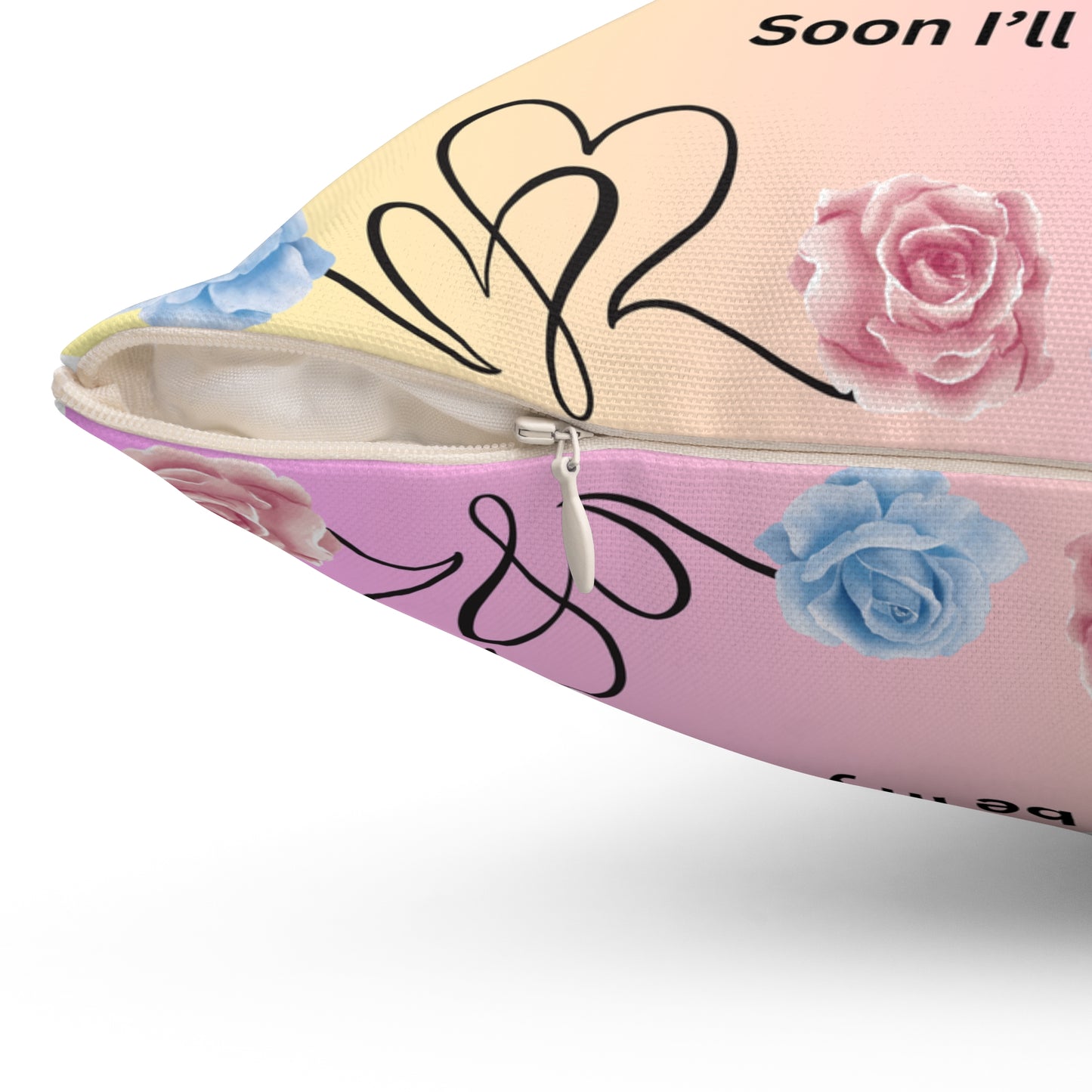 Love Kisses Kicks from Your Tummy - Spun Pillow