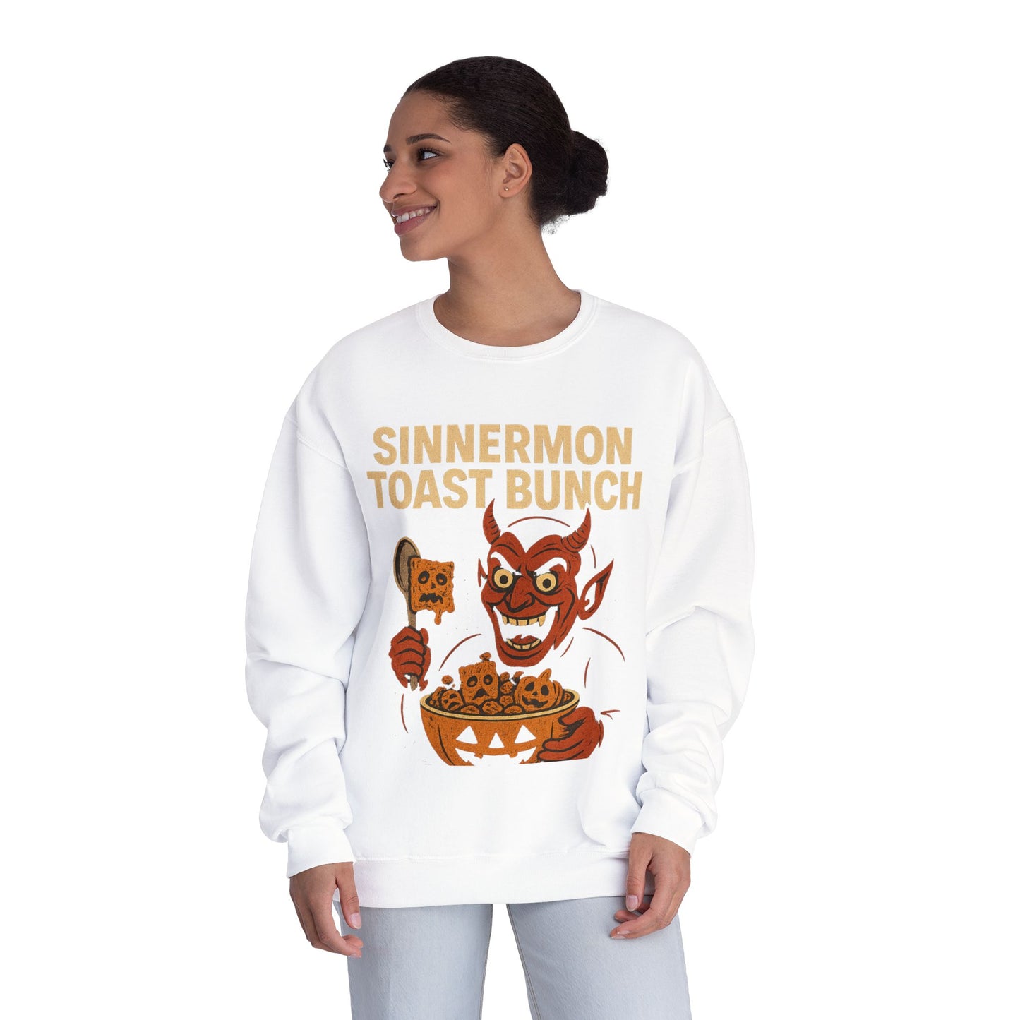 NEW SINNERMON TOAST HALLOWEEN SWEATSHIRT Unisex NuBlend® Crewneck Sweatshirt