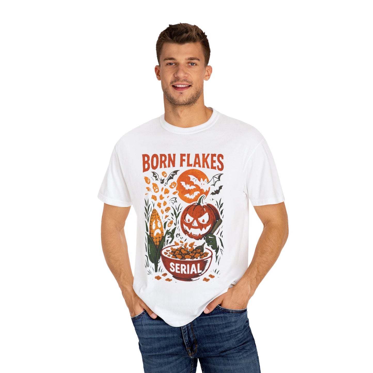 HALLOWEEN BORN FLAKES SERIAL Unisex Garment-Dyed T-shirt