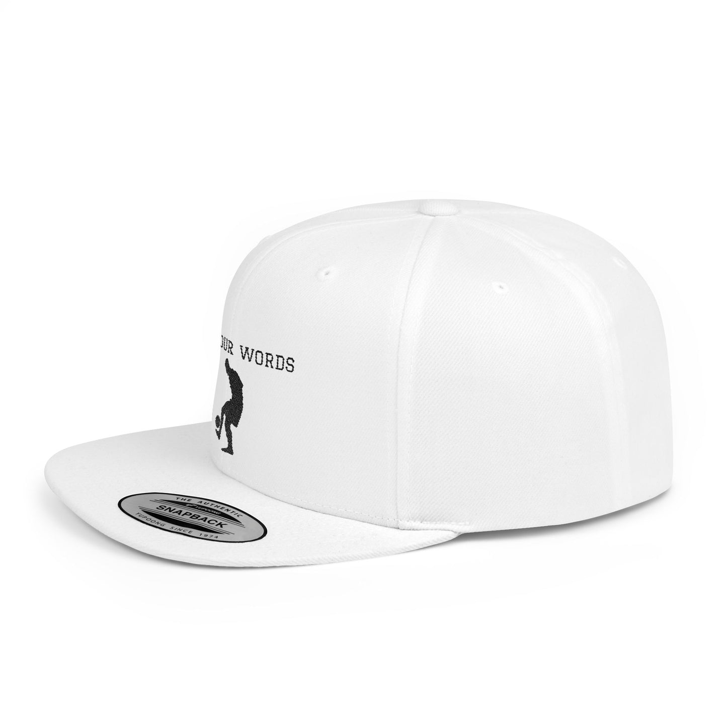 Custom Flat Bill Snapback Hat - Personalizable Sports Cap with Silhouette Design