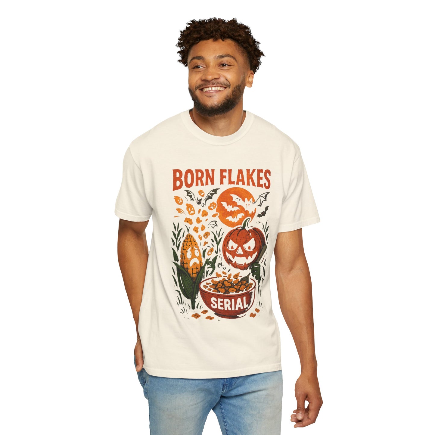 HALLOWEEN BORN FLAKES SERIAL Unisex Garment-Dyed T-shirt
