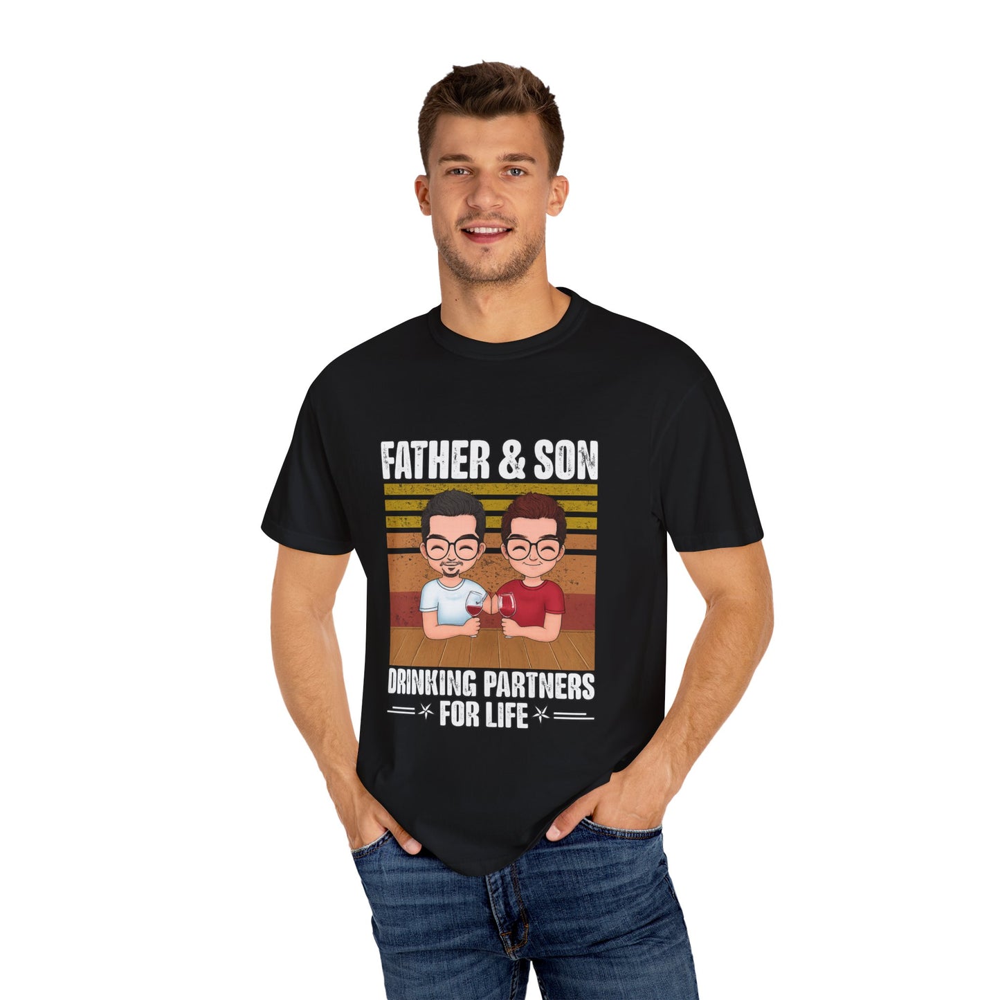 FATHER & SON DRINKING T SHIRT Unisex Garment-Dyed T-shirt
