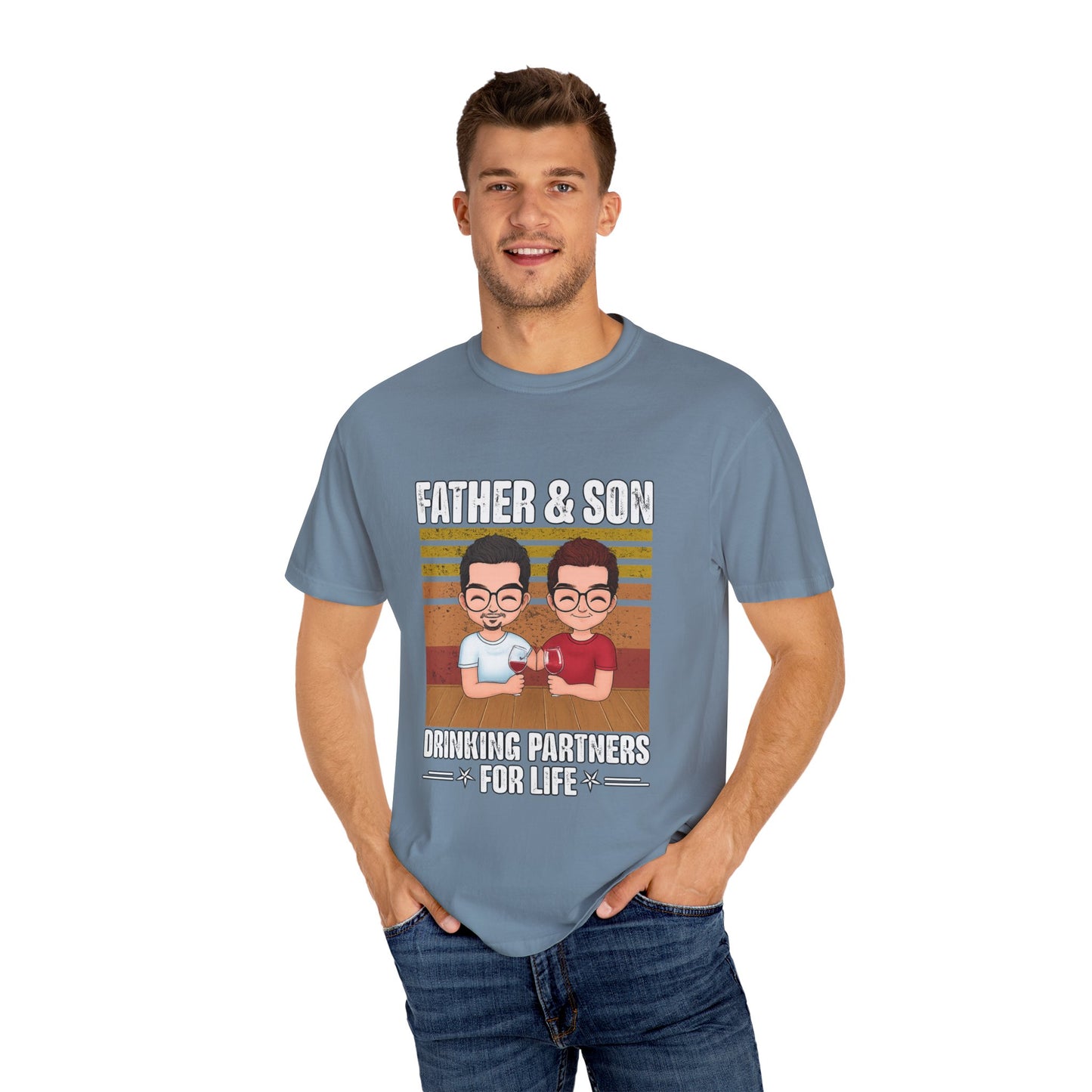 FATHER & SON DRINKING T SHIRT Unisex Garment-Dyed T-shirt