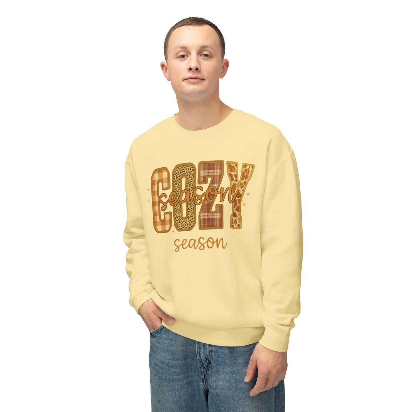 FALL COZY SEASON SWEATSHIRT Unisex Lightweight Crewneck Sweatshirt