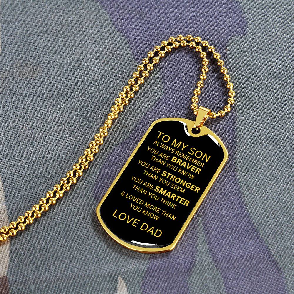 Love Mom Dog Tag For Son