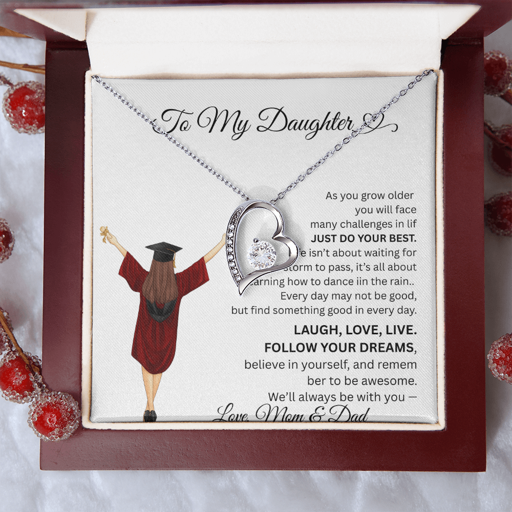 DAUGHTER GRADUATION  FOREVER LOVE NECKLACE frm mom and dad