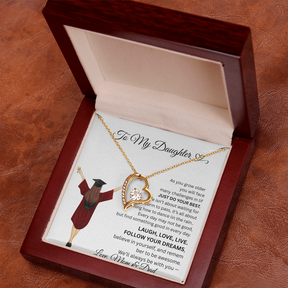 DAUGHTER GRADUATION  FOREVER LOVE NECKLACE frm mom and dad