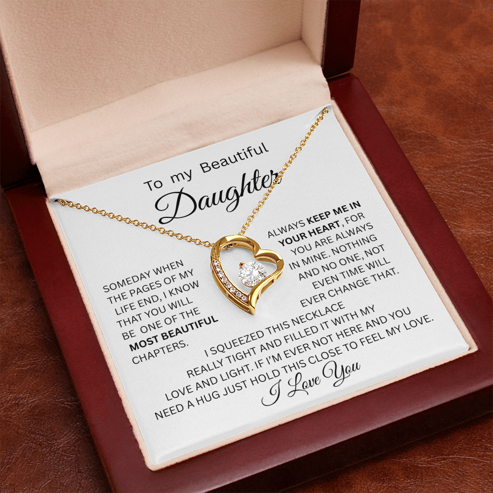 TO MY BEAUTIFUL  DAUGHTER FOREVER NECKLACE ,,From Dad ...PAGES OF LIFE