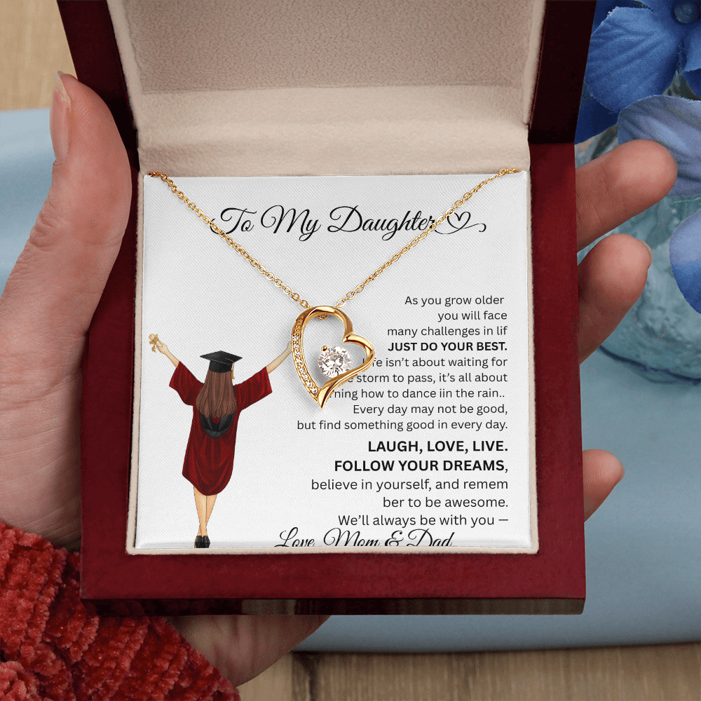 DAUGHTER GRADUATION  FOREVER LOVE NECKLACE frm mom and dad