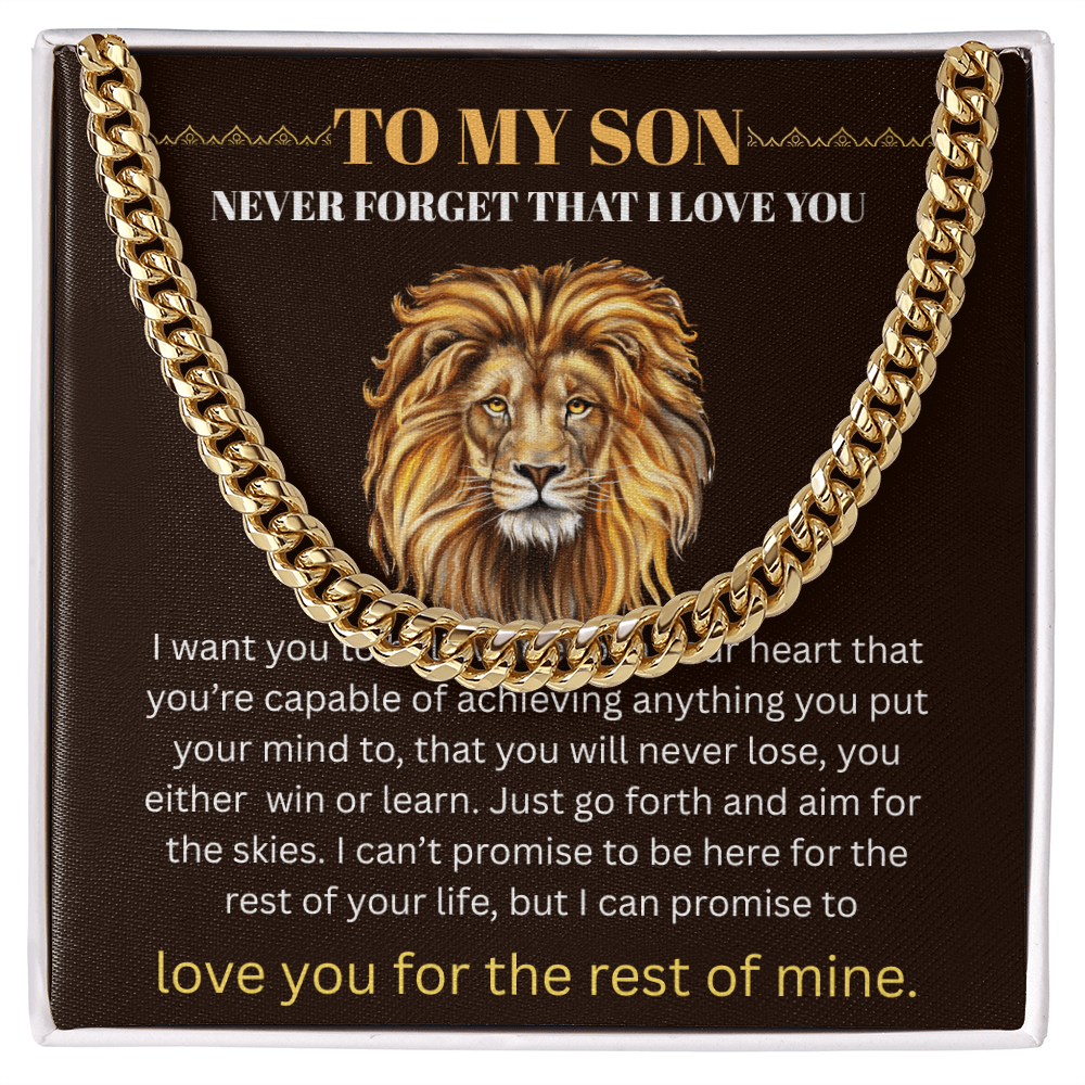 TO MY SON...CUBAN CHAIN  NECKLACE..I LOVE YOU