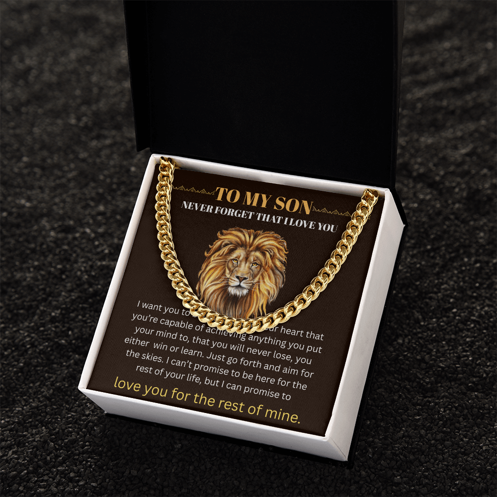 TO MY SON...CUBAN CHAIN  NECKLACE..I LOVE YOU