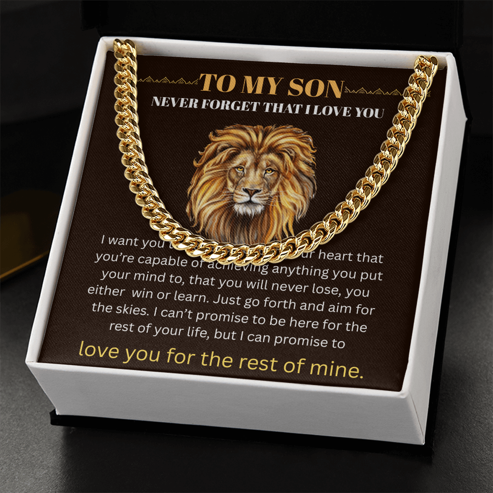 TO MY SON...CUBAN CHAIN  NECKLACE..I LOVE YOU
