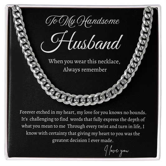 To My Handsome Husband - Men Cuban Link Chain