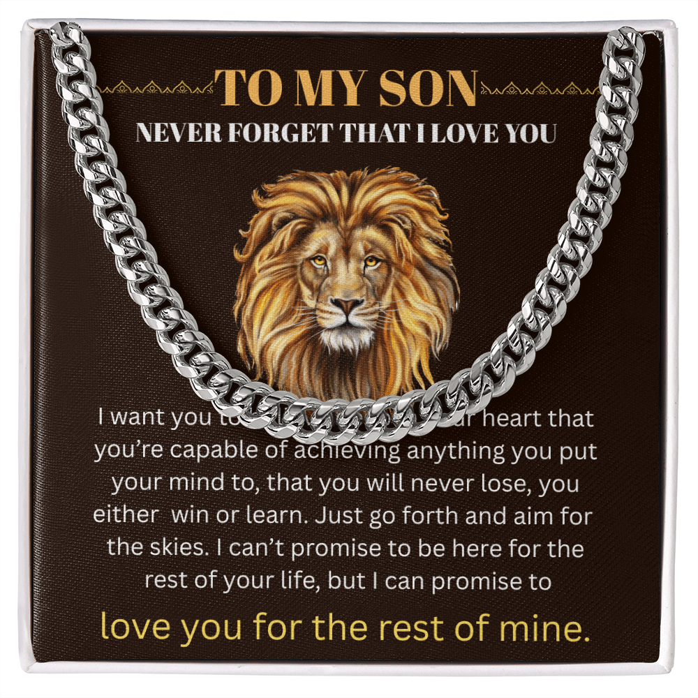 TO MY SON...CUBAN CHAIN  NECKLACE..I LOVE YOU