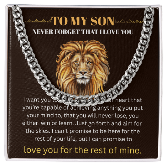 TO MY SON...CUBAN CHAIN  NECKLACE..I LOVE YOU