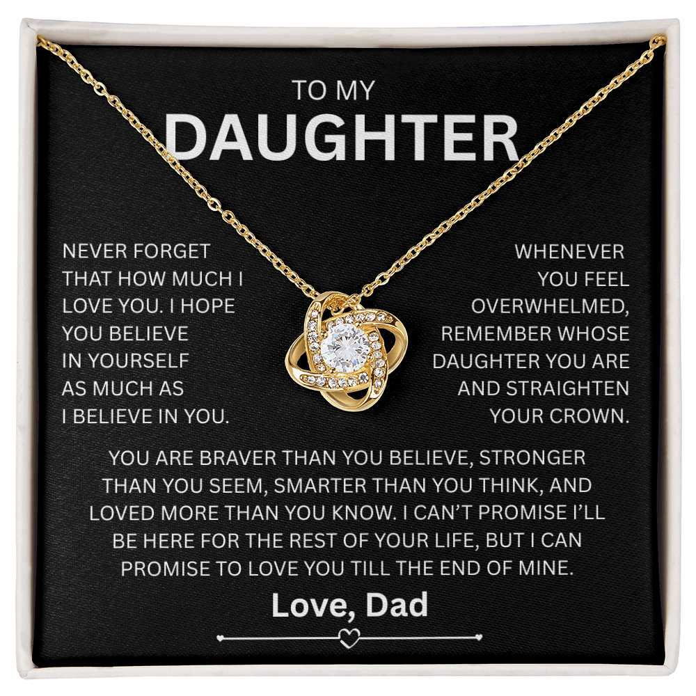 TO MY DAUGHTER GIFT - LOVE KNOT NECKLACE