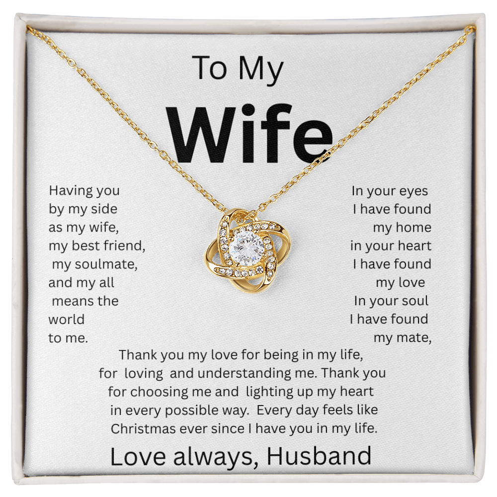 TO MY WIFE Love Always Husband, LOVE KNOT NECKLACE