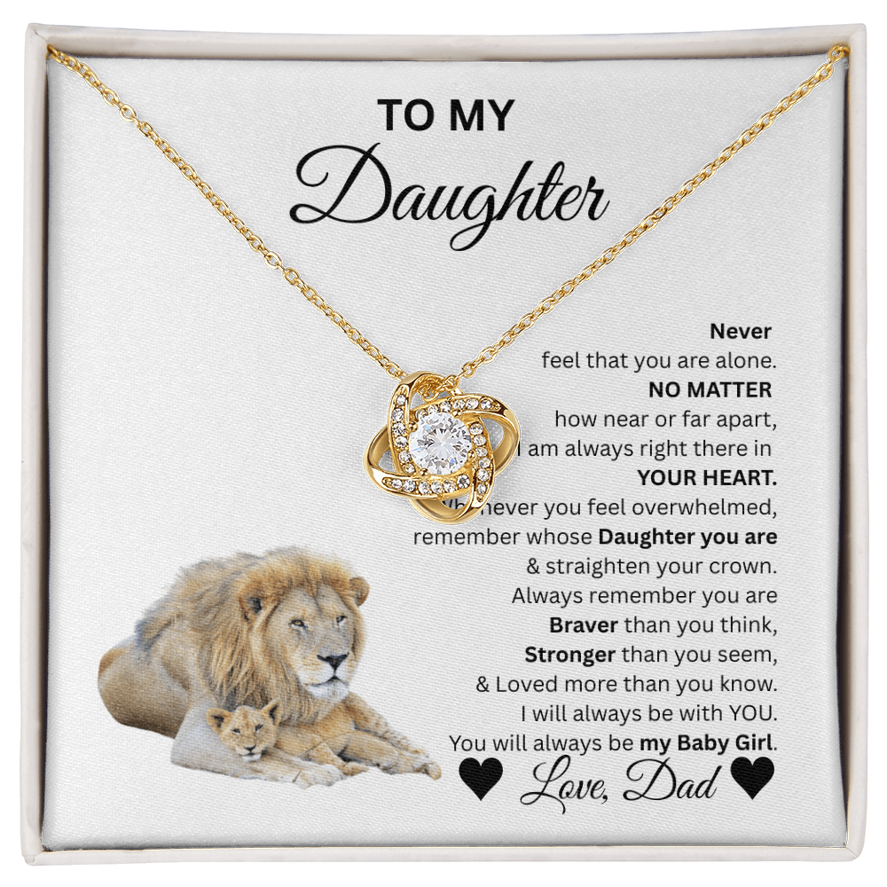 TO MY DAUGHTER LOVE KNOT NECKLACE..From Dad...NO MATTER