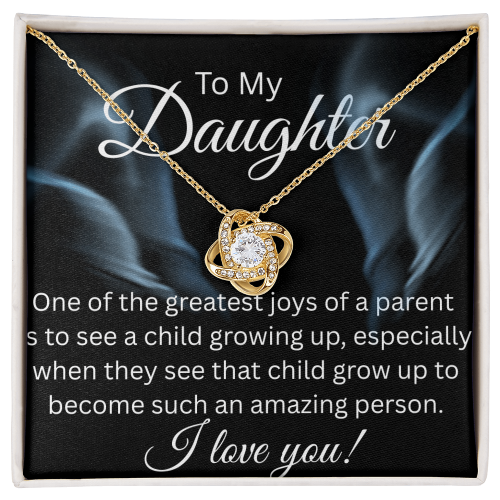 TO MY DAUGHTER LOVE KNOT NECKLACE...GREATEST JOY