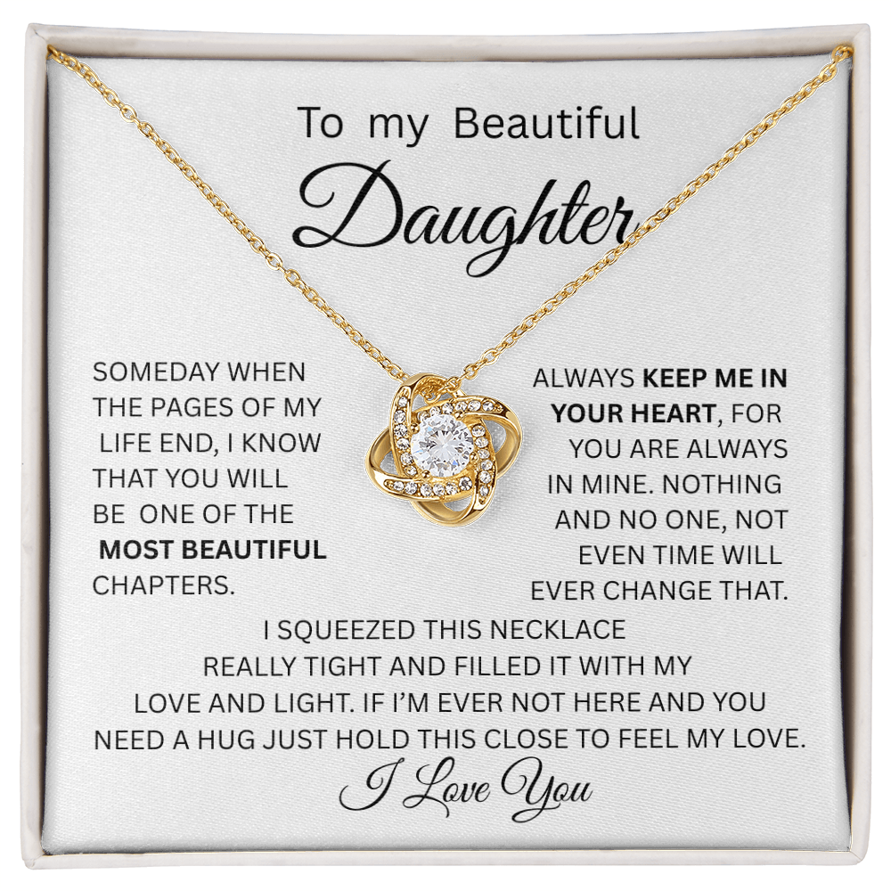 TO MY DAUGHTER LOVE KNOT NECKLACE ,,,Pages of life..
