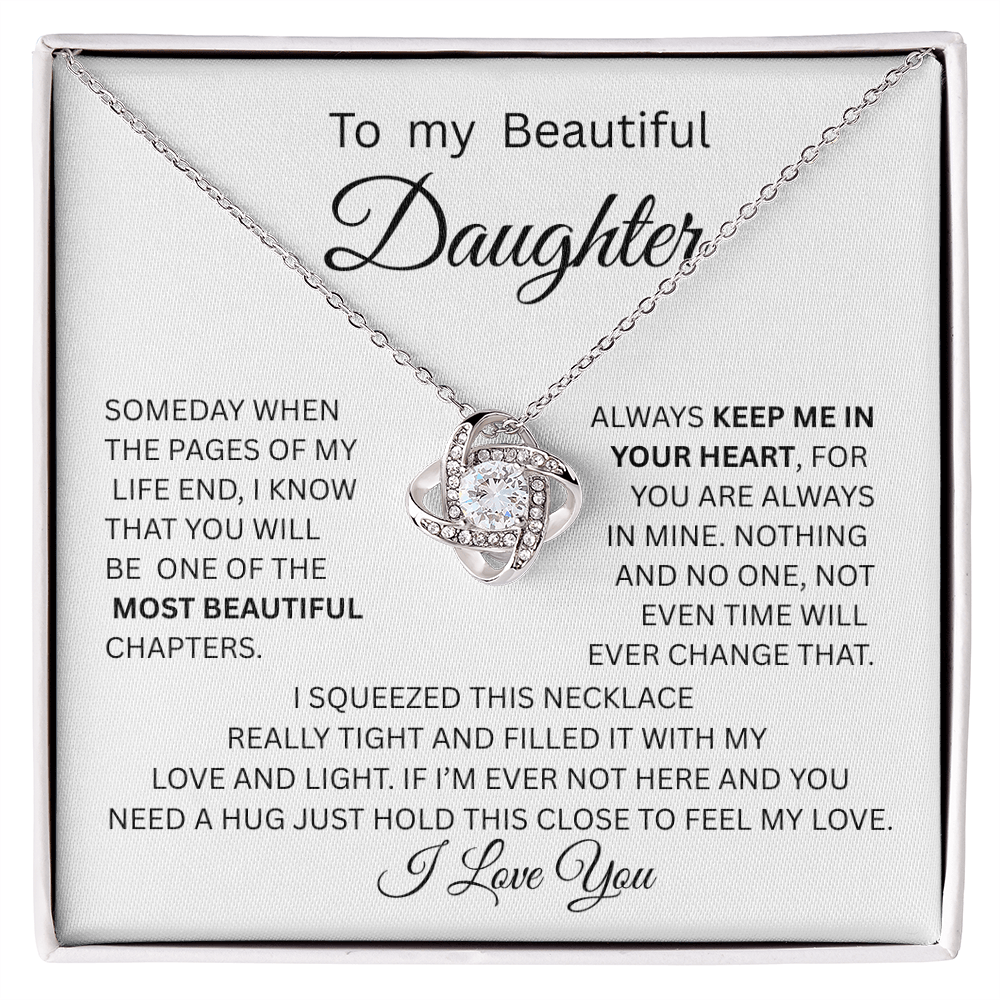 TO MY DAUGHTER LOVE KNOT NECKLACE ,,,Pages of life..