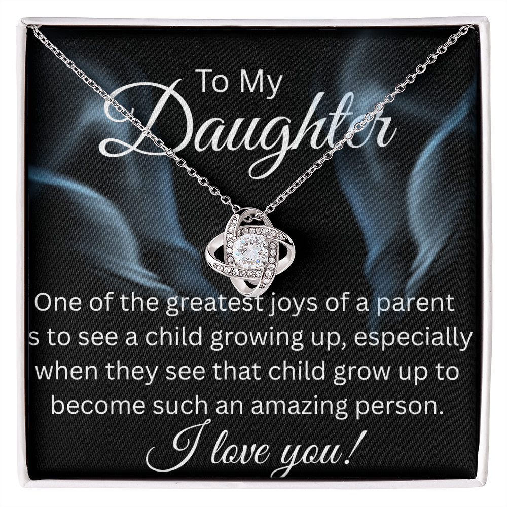 TO MY DAUGHTER LOVE KNOT NECKLACE...GREATEST JOY