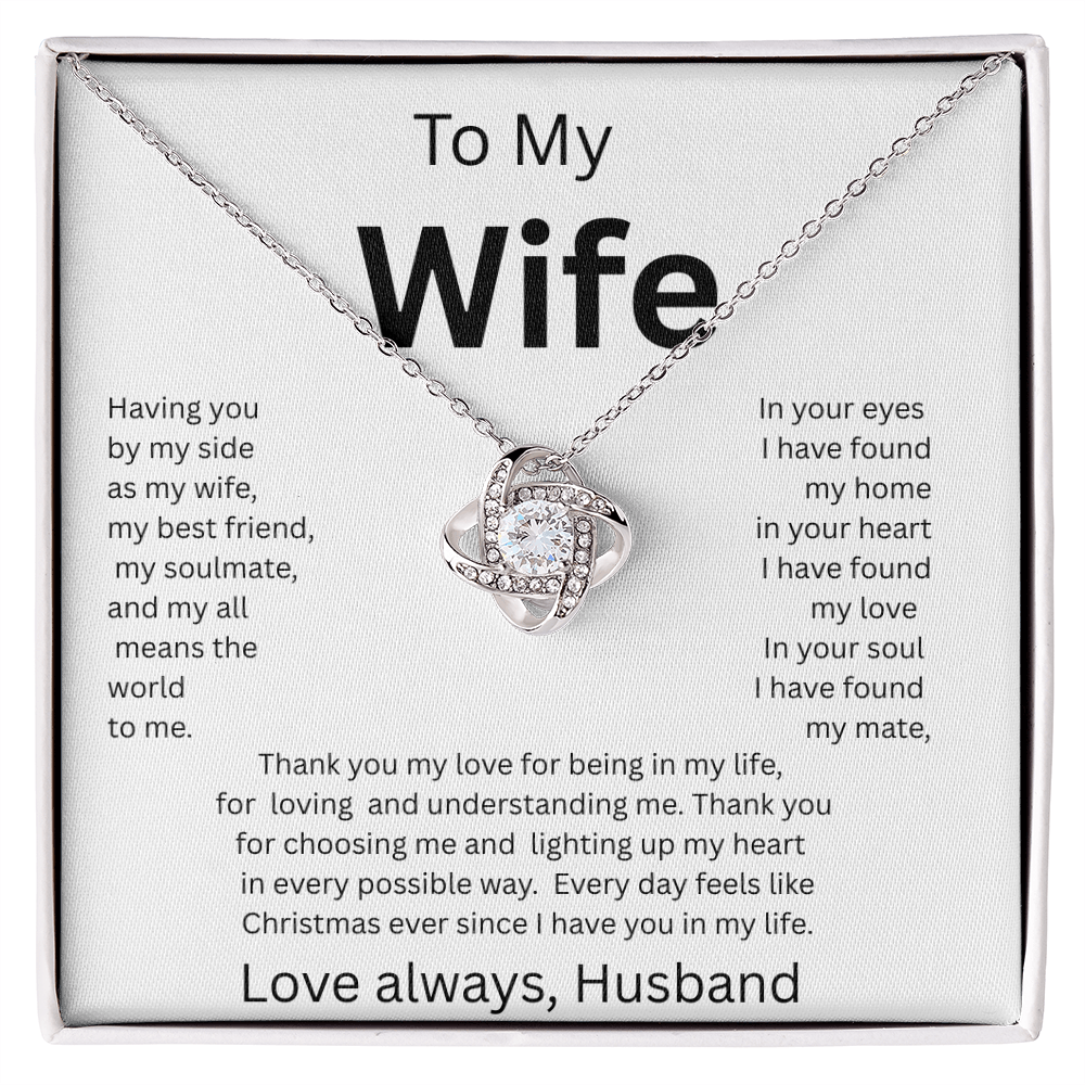 TO MY WIFE Love Always Husband, LOVE KNOT NECKLACE