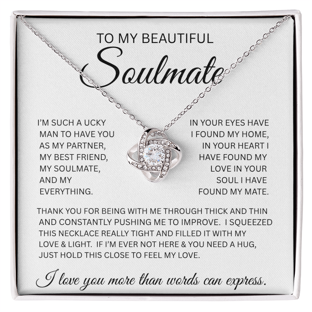 TO MY BEAUTIFUL SOULMATE..LOVE KNOT NECKLACE