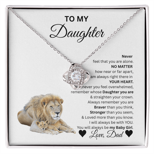 TO MY DAUGHTER LOVE KNOT NECKLACE..From Dad...NO MATTER