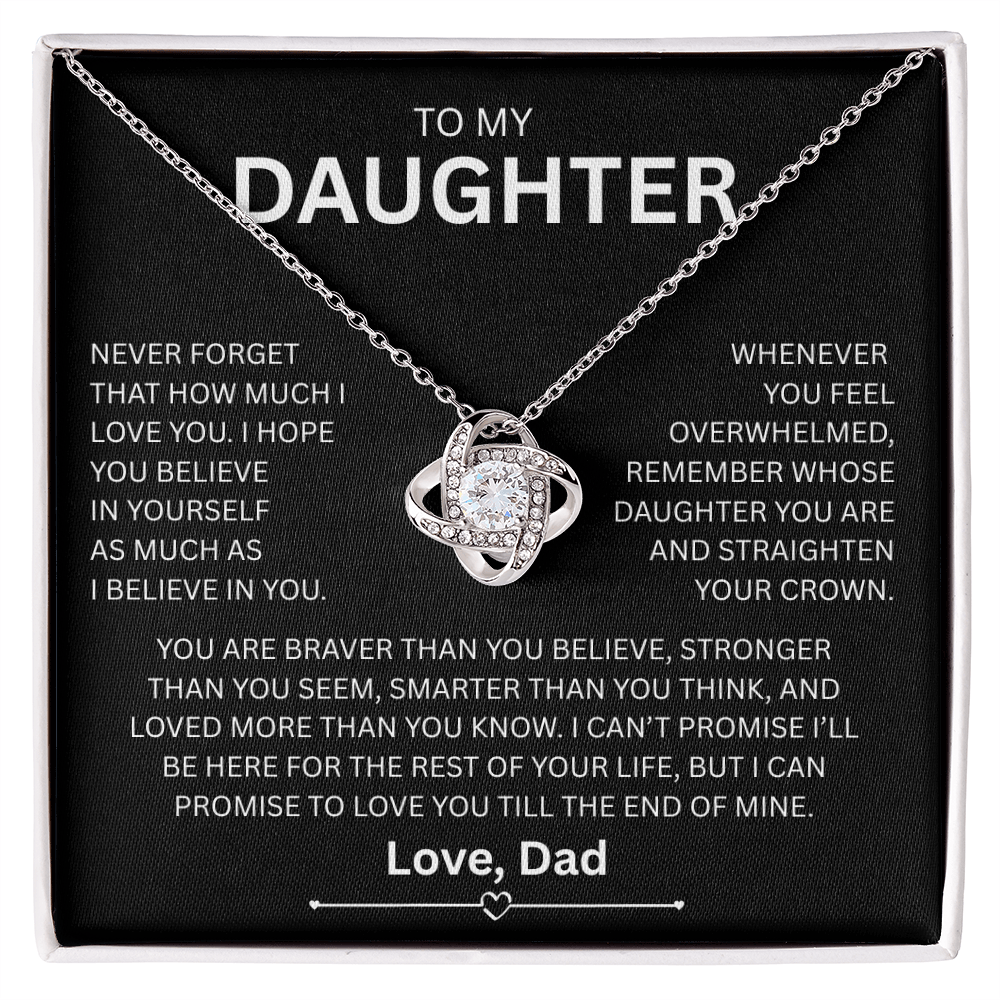 TO MY DAUGHTER GIFT - LOVE KNOT NECKLACE