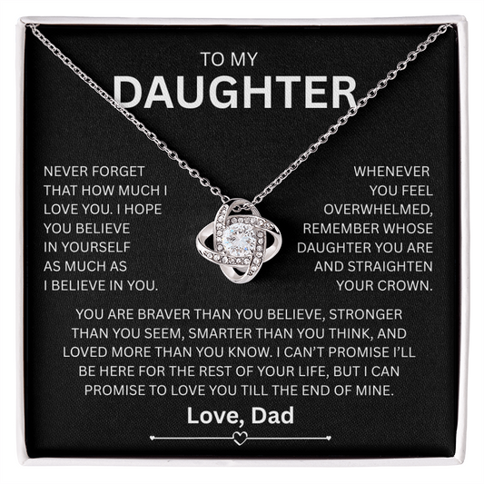 TO MY DAUGHTER GIFT - LOVE KNOT NECKLACE