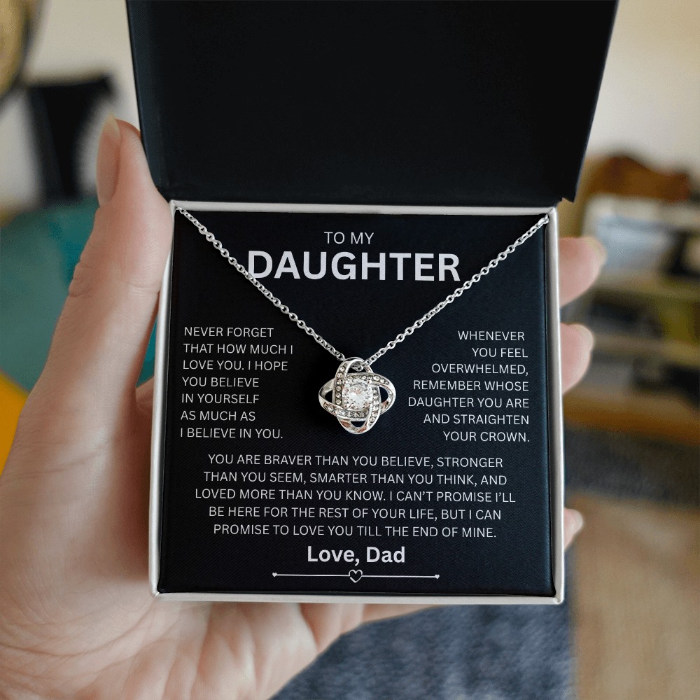 TO MY DAUGHTER GIFT - LOVE KNOT NECKLACE