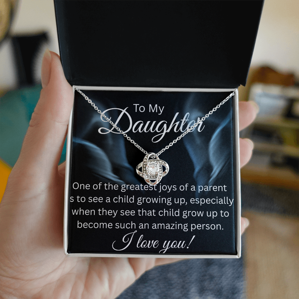 TO MY DAUGHTER LOVE KNOT NECKLACE...GREATEST JOY