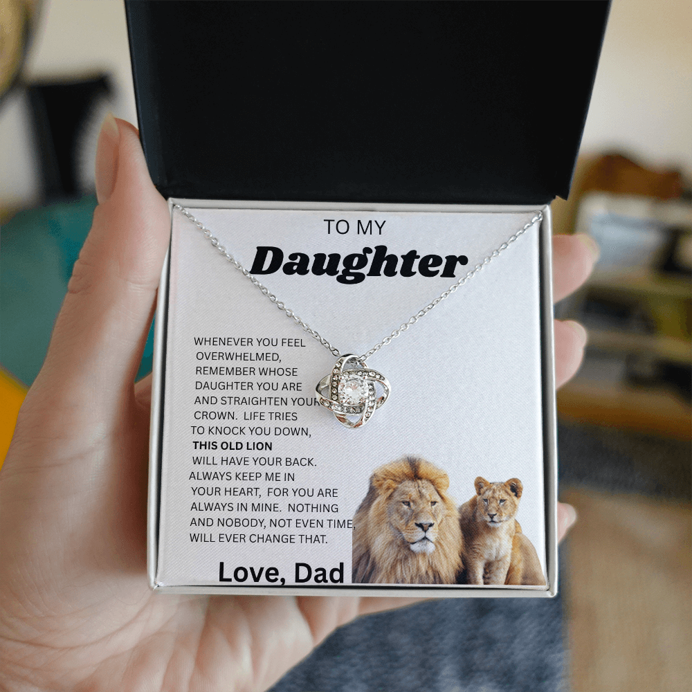 TO MY DAUGHTER LOVE KNOT NECKLACE..From Dad...NO MATTER
