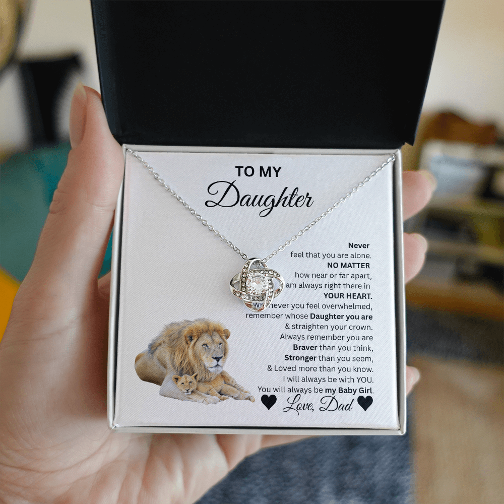 TO MY DAUGHTER LOVE KNOT NECKLACE..From Dad...NO MATTER