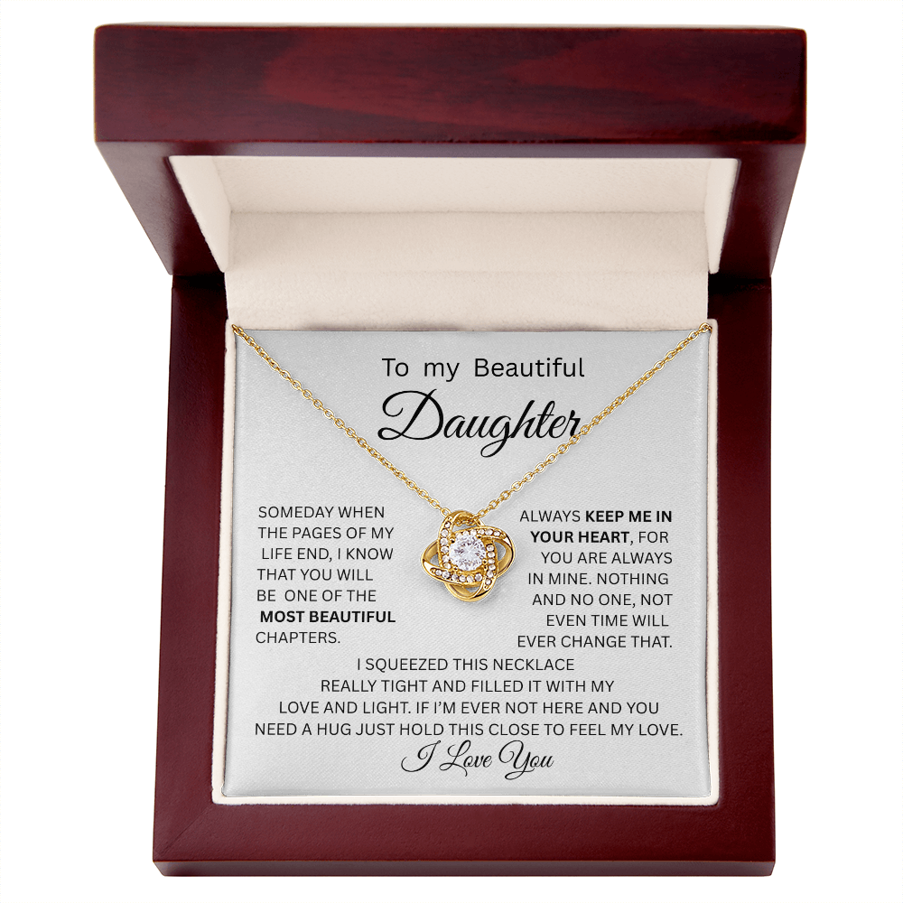 TO MY DAUGHTER LOVE KNOT NECKLACE ,,,Pages of life..