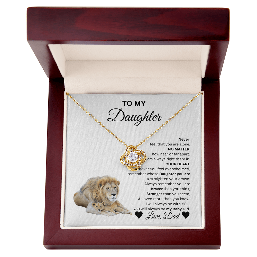 TO MY DAUGHTER LOVE KNOT NECKLACE..From Dad...NO MATTER