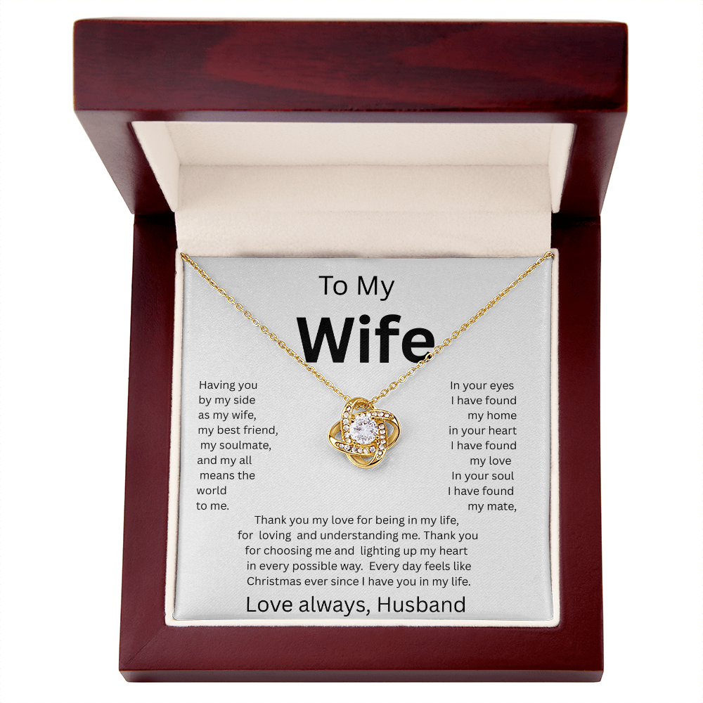 TO MY WIFE Love Always Husband, LOVE KNOT NECKLACE