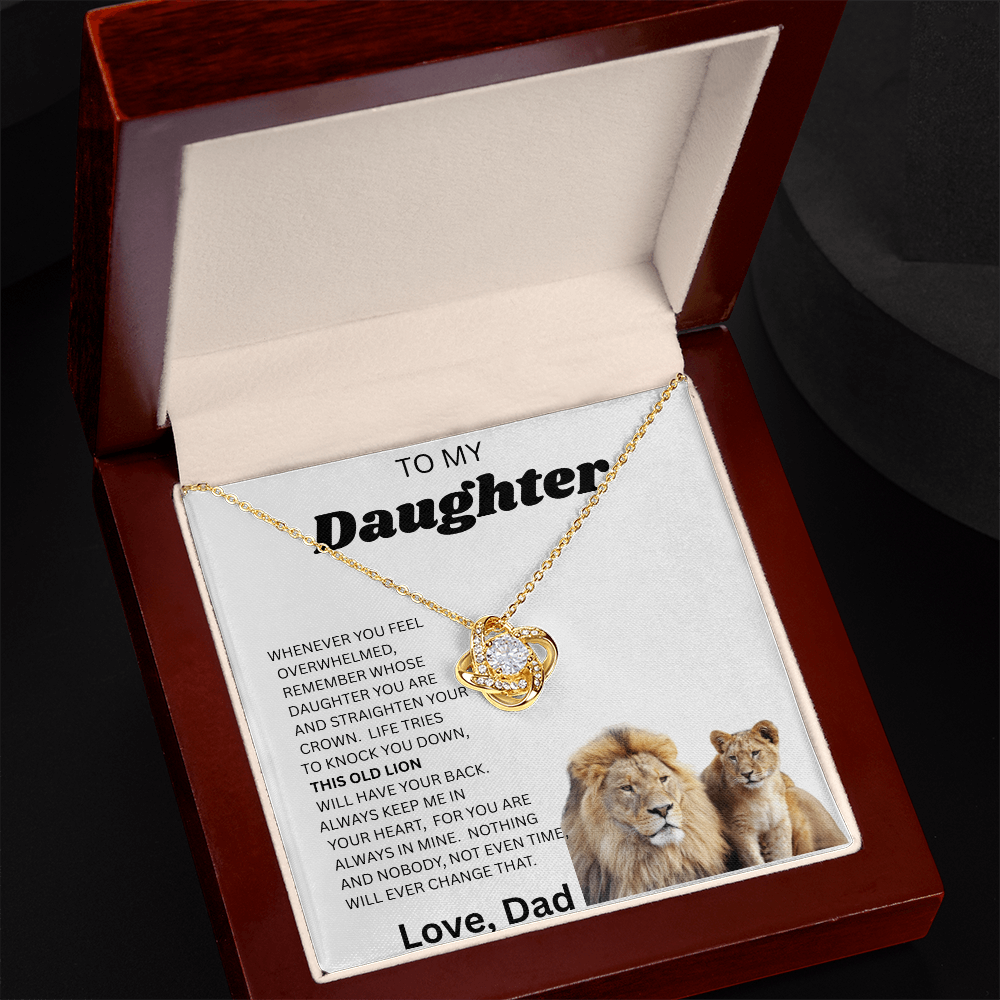TO MY DAUGHTER LOVE KNOT NECKLACE..From Dad...NO MATTER
