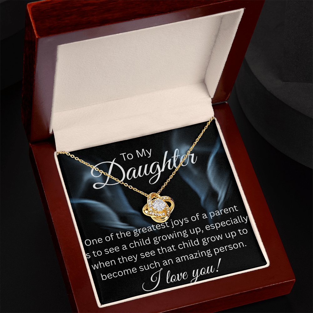 TO MY DAUGHTER LOVE KNOT NECKLACE...GREATEST JOY