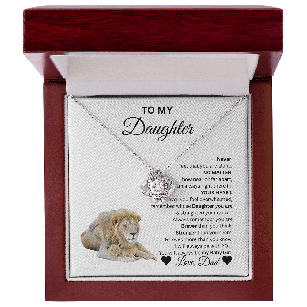 TO MY DAUGHTER LOVE KNOT NECKLACE..From Dad...NO MATTER