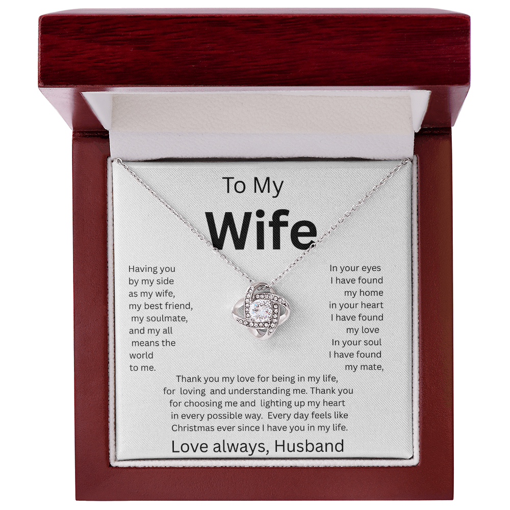 TO MY WIFE Love Always Husband, LOVE KNOT NECKLACE