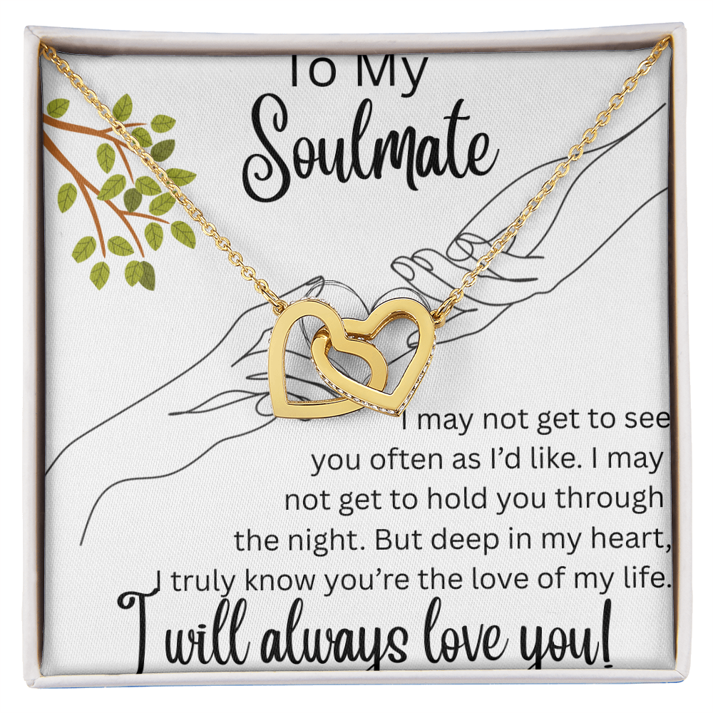 TO MY SOULMATE ....INTERLOCKING HEART NECKLACE