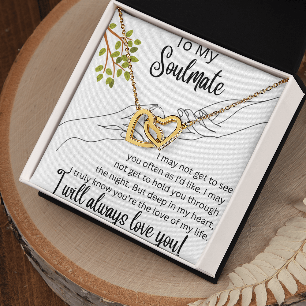 TO MY SOULMATE ....INTERLOCKING HEART NECKLACE