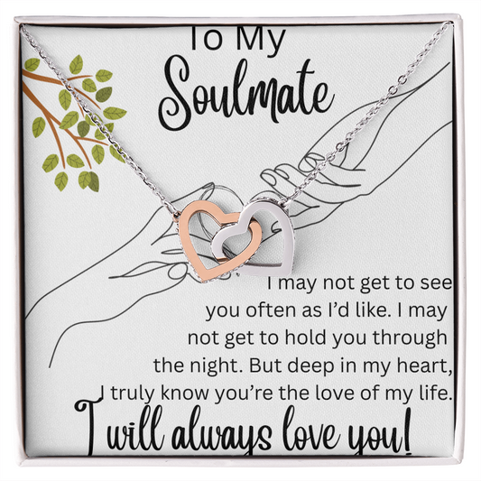 TO MY SOULMATE ....INTERLOCKING HEART NECKLACE