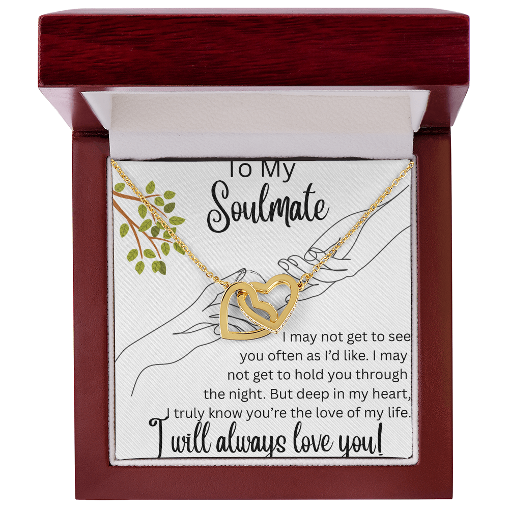 TO MY SOULMATE ....INTERLOCKING HEART NECKLACE