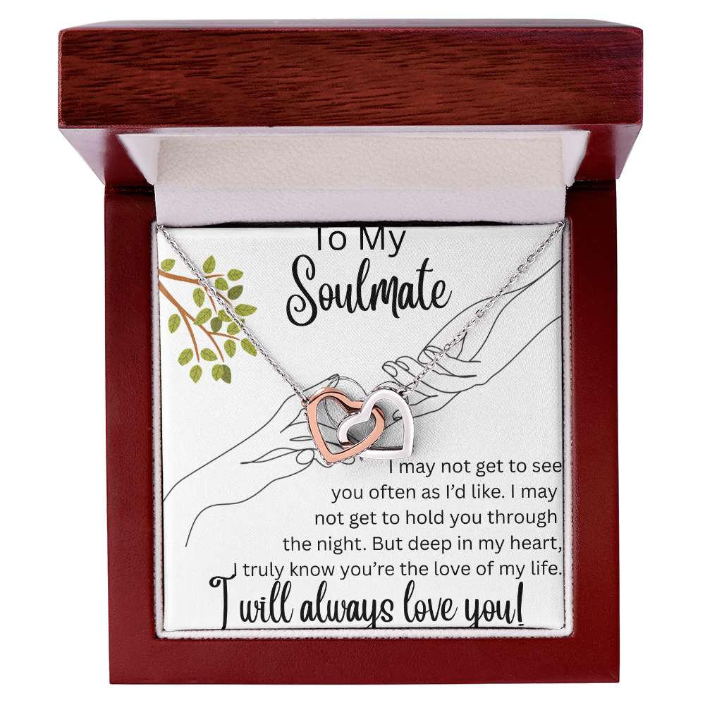 TO MY SOULMATE ....INTERLOCKING HEART NECKLACE