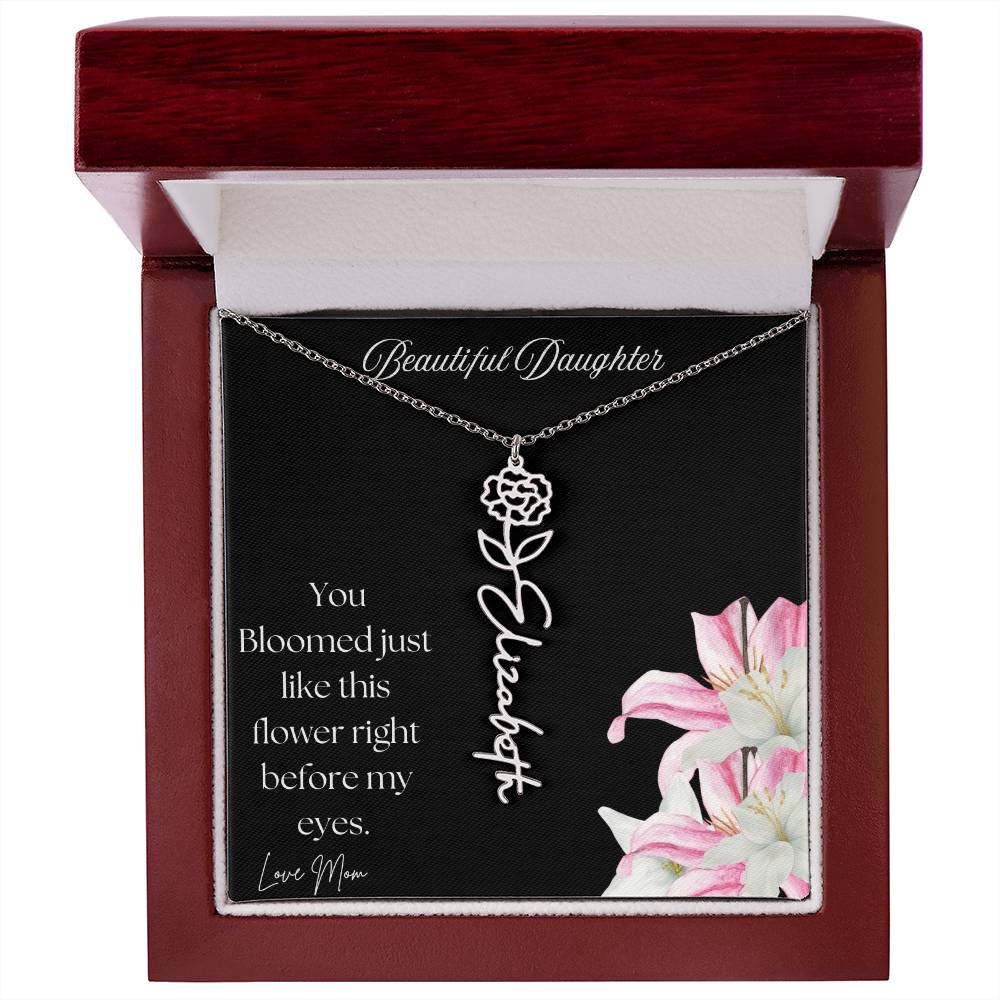 Beautiful Daughter - Flower Name Necklace